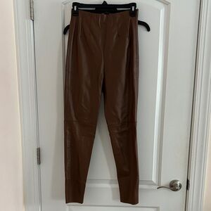 Zara NWOT Brown Faux Leather Pants
